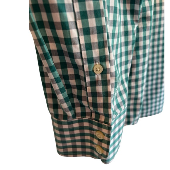 Banana Republic Men’s Shirt XXL Slim Fit Green White Check Long Sleeve Button - Picture 6 of 6